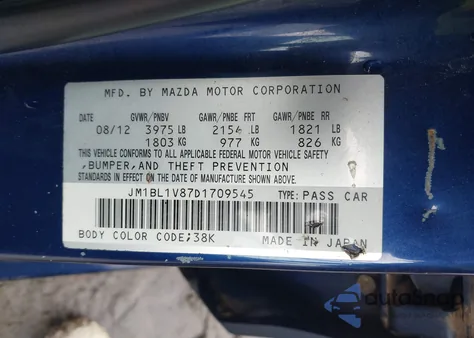 2013 Mazda Mazda3 I Touring from USA, damaged, VIN JM1BL1V87D1709545